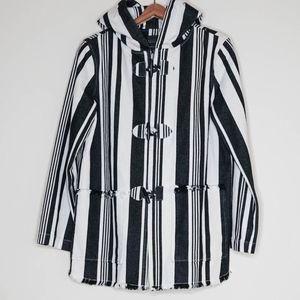 Sanctuary Womens Toggle Up Stripe Jacket